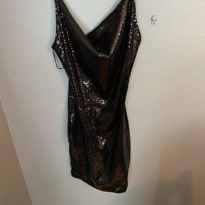 NWT sequin cowl neck mini